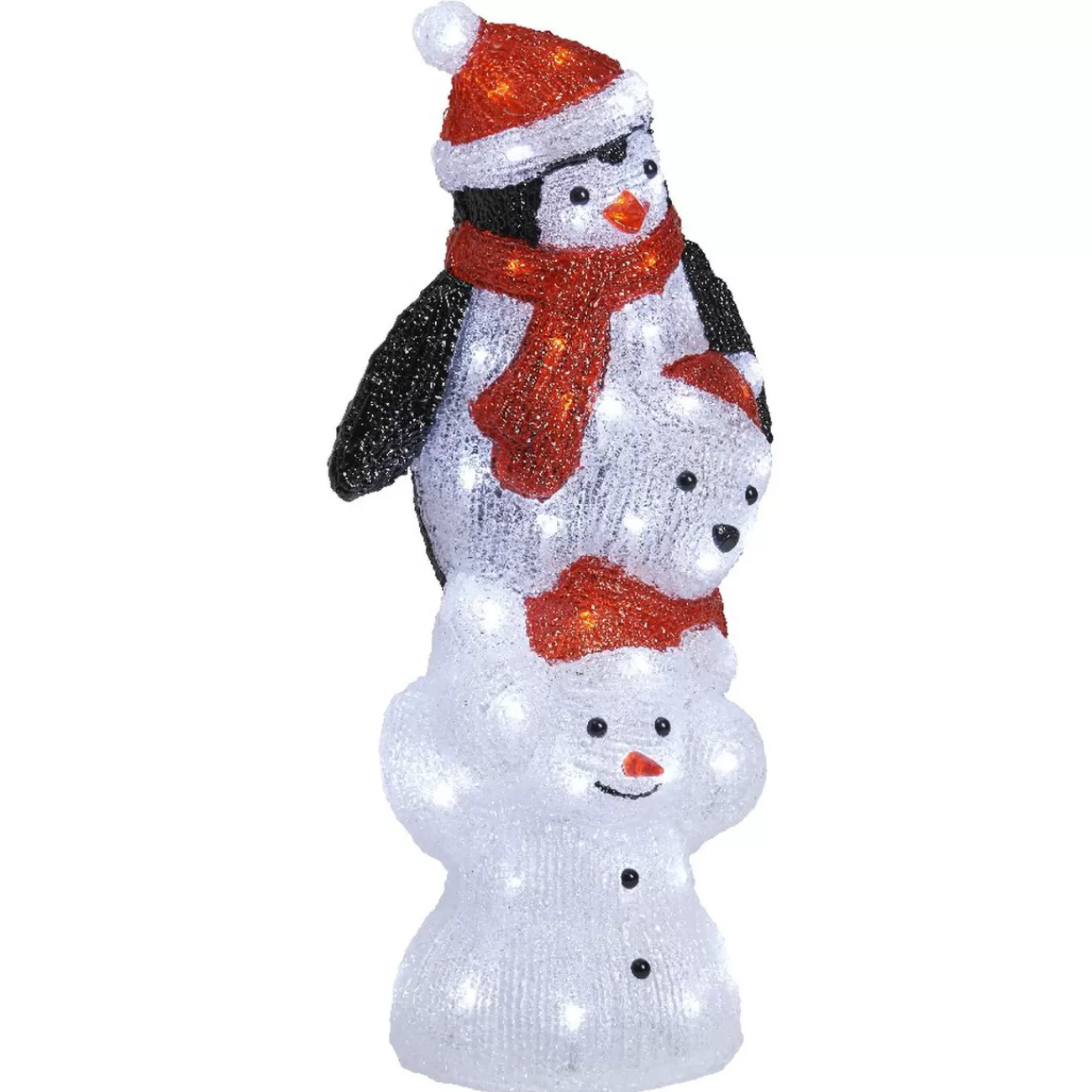 Gifi Pyramide bonhomme de neige ourson et pingouin lumineux< Décoration Extérieure De Noël