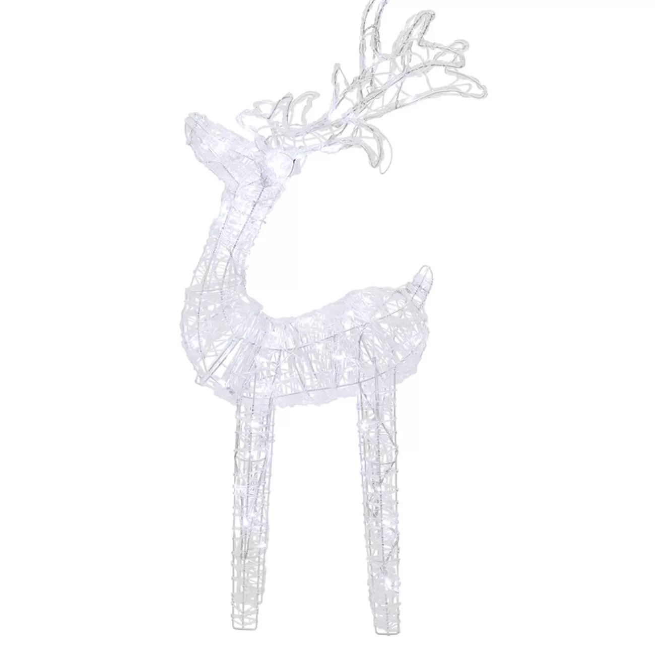 Gifi Renne de Noël lumineux 80 LED blanc froid H100cm< Décoration Extérieure De Noël