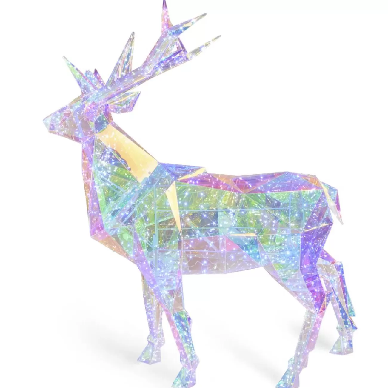 Gifi Renne XL plastique transparent effet holographique H145cm< Décoration Extérieure De Noël