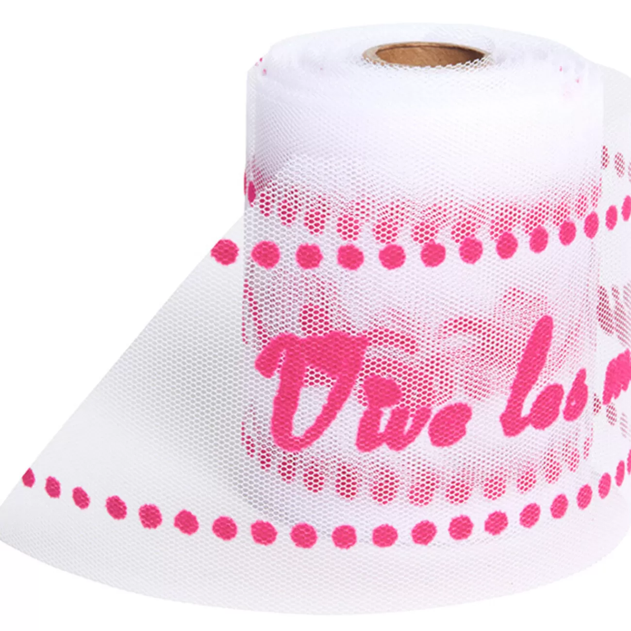 Gifi Rouleau de tulle vive les mariés blanc rose fuchsia Discount