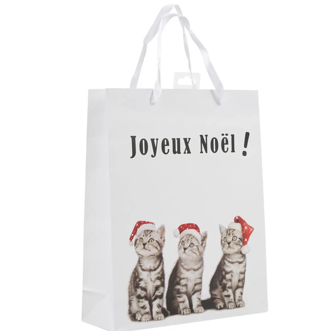 Gifi Sac cadeau Joyeux Noël motif chats modèle moyen< Loisirs Créatifs Et Emballage Cadeau