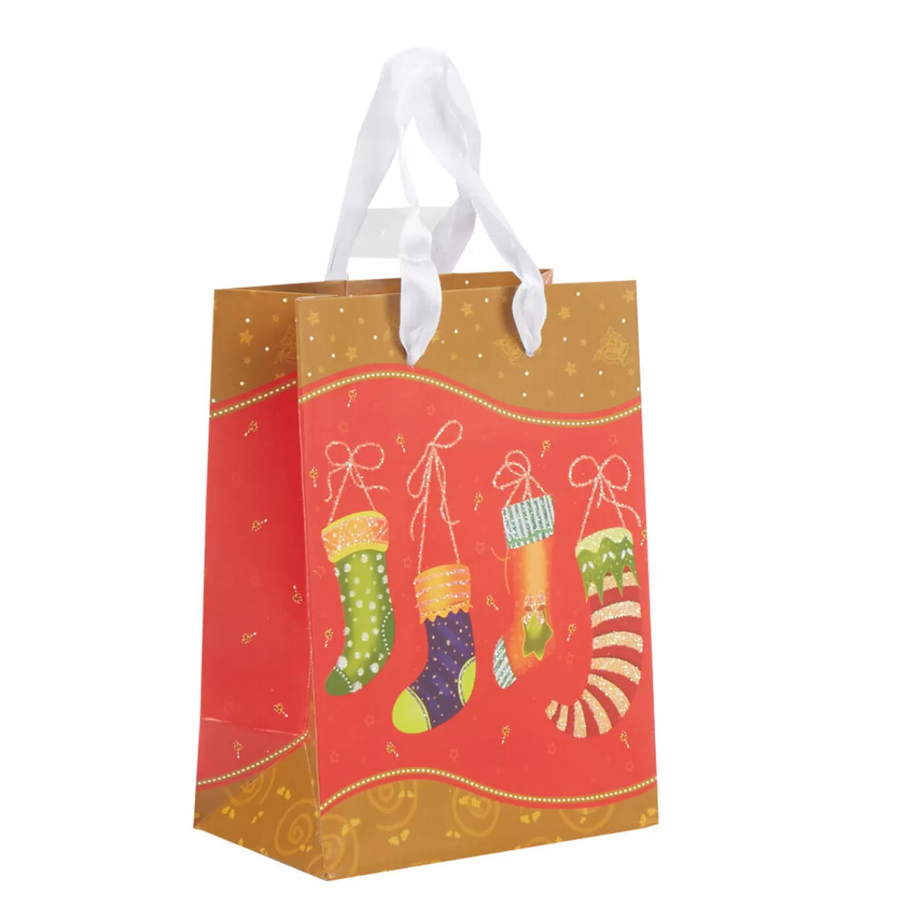 Gifi Sac cadeau motif chaussettes Noël petit modèle< Loisirs Créatifs Et Emballage Cadeau