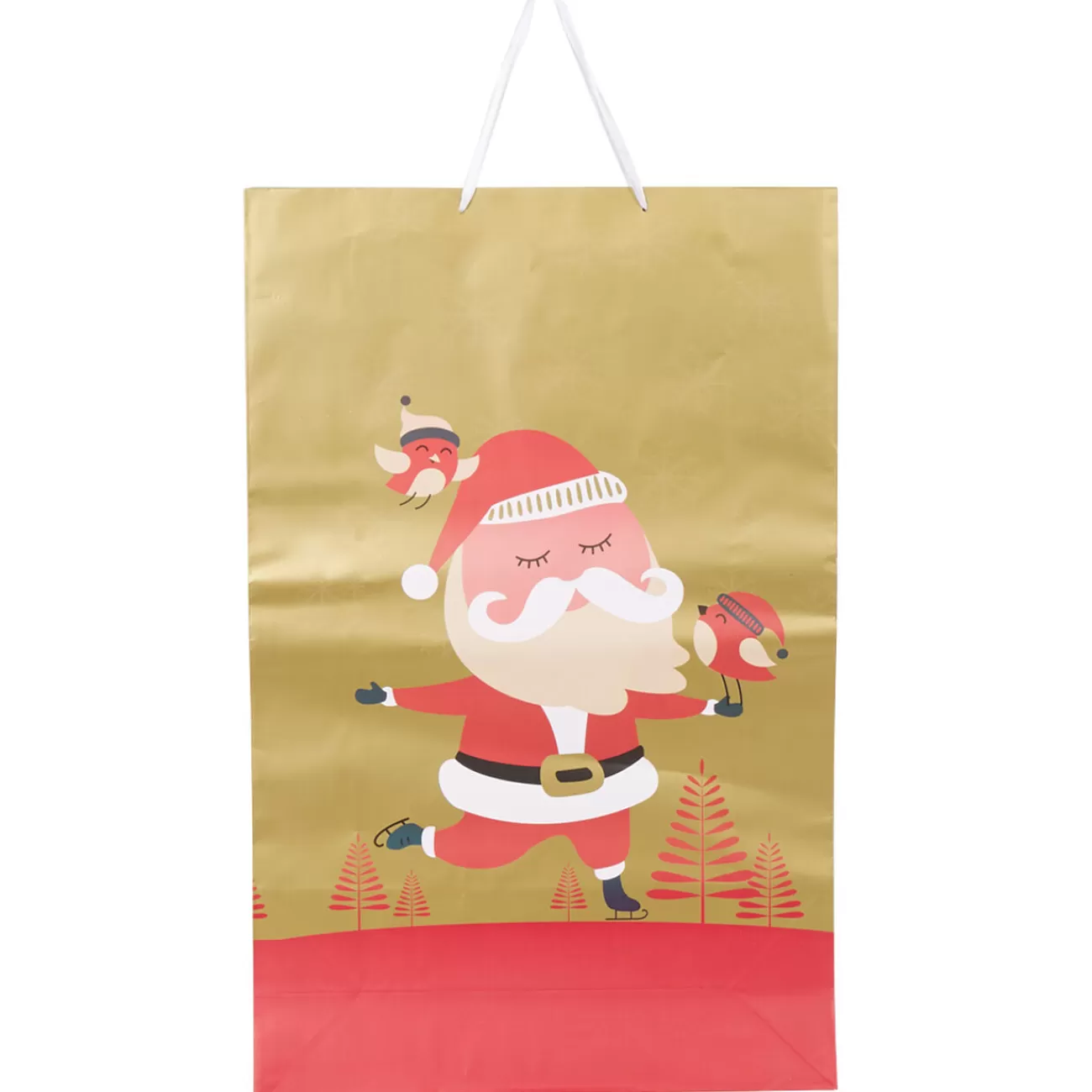 Gifi Sac cadeau naturel motif Père Noël vert rouge XL< Loisirs Créatifs Et Emballage Cadeau