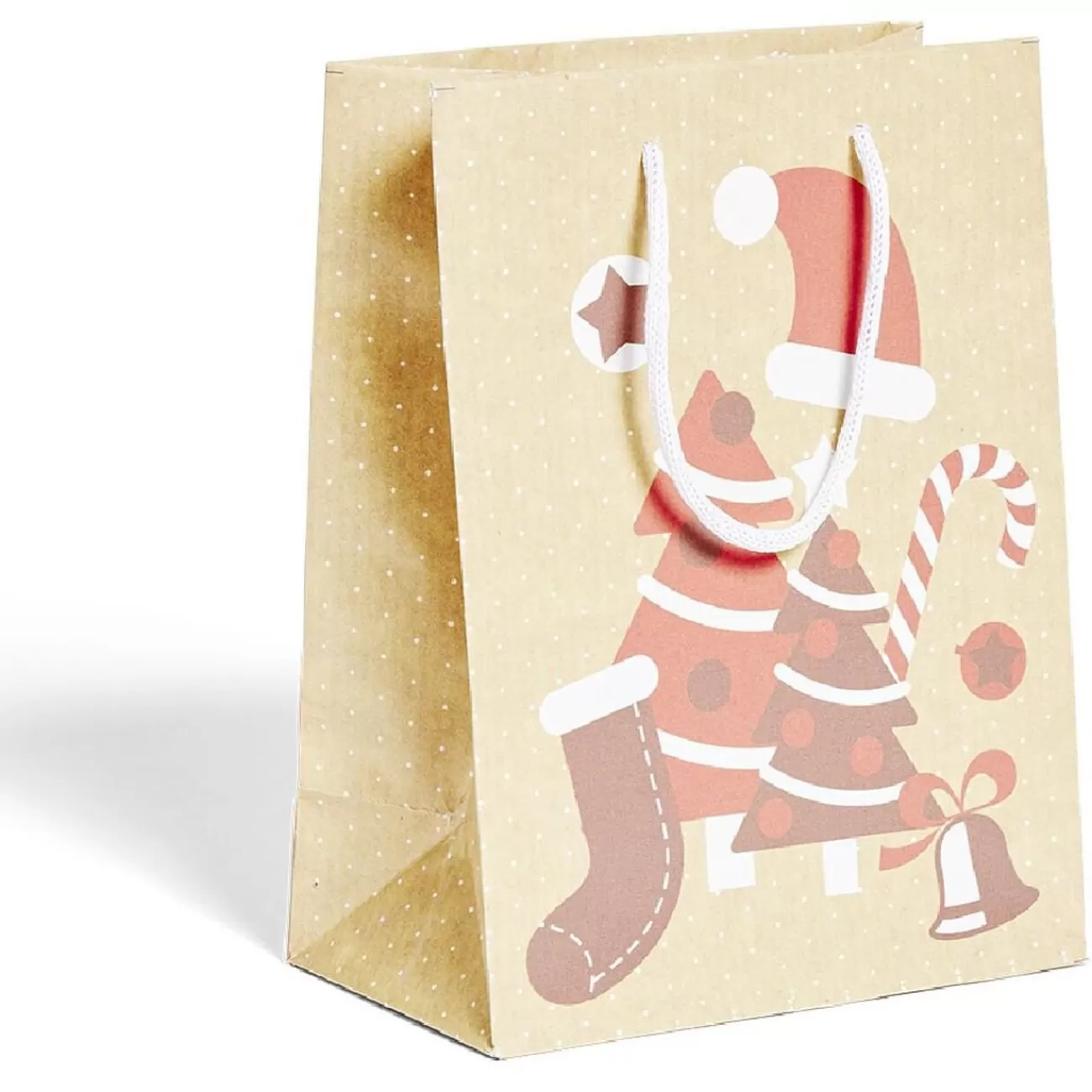 Gifi Sac cadeau Noël papier recyclé imprimé 17,5x10xH23cm - 2 modèles< Loisirs Créatifs Et Emballage Cadeau