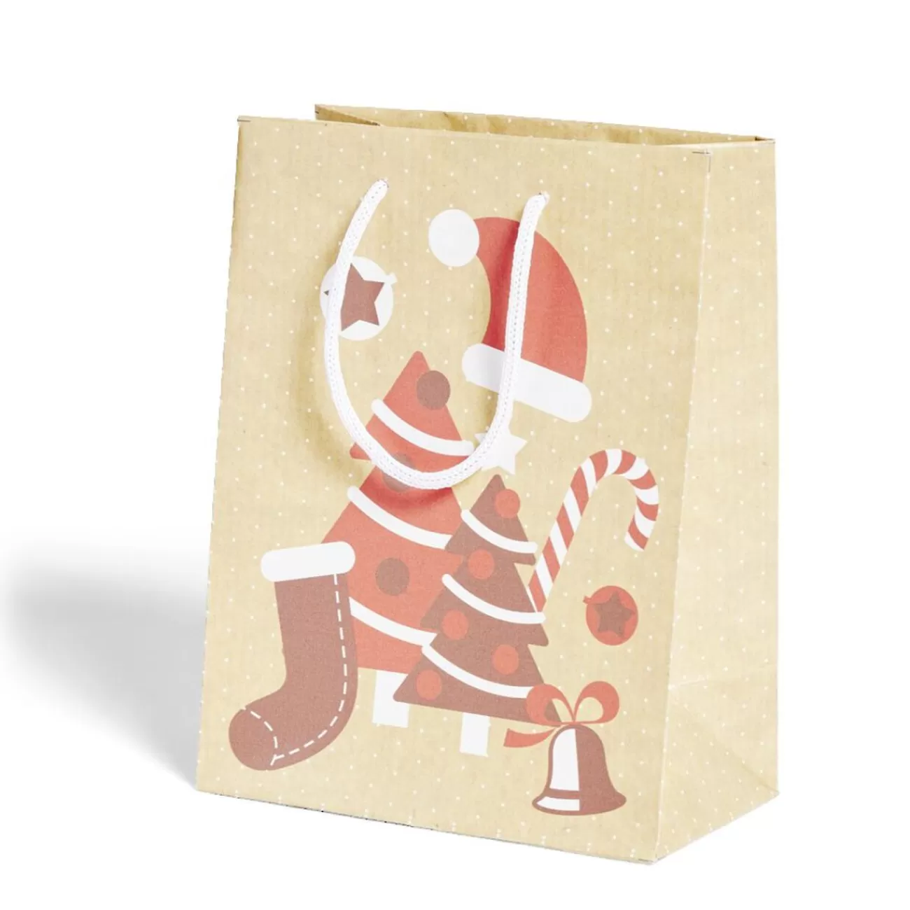 Gifi Sac cadeau Noël papier recyclé imprimé 17,5x10xH23cm - 2 modèles< Loisirs Créatifs Et Emballage Cadeau