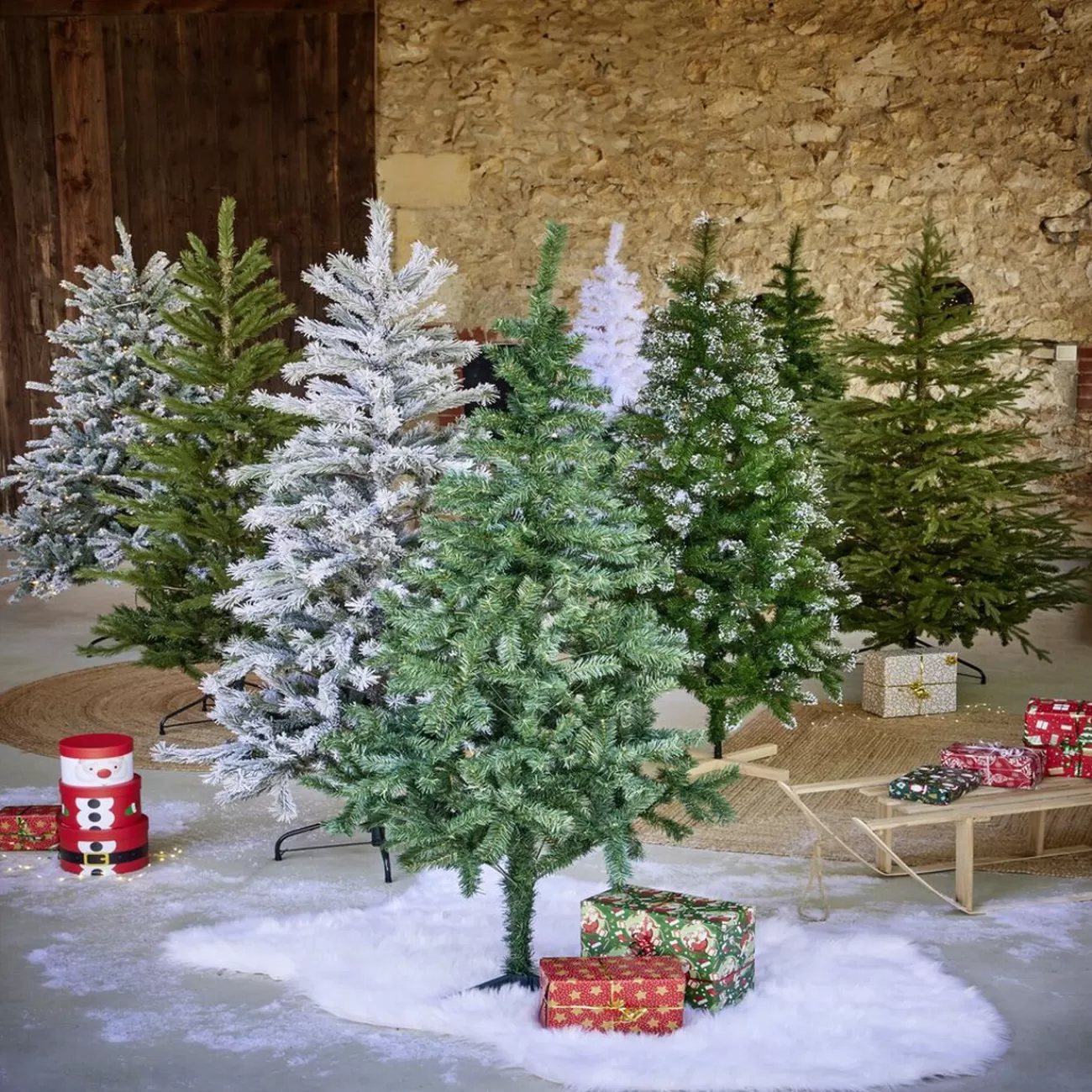 Gifi Sapin artificiel blanc 368 branches Ø93xH180cm Outlet