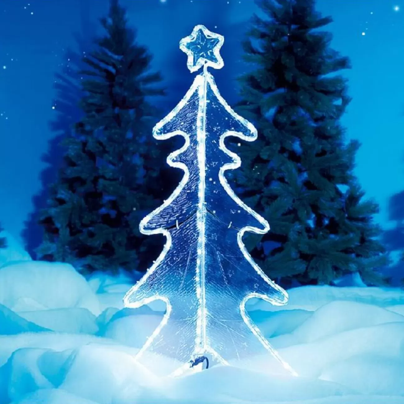 Gifi Sapin lumineux blanc fixe< Décoration Extérieure De Noël