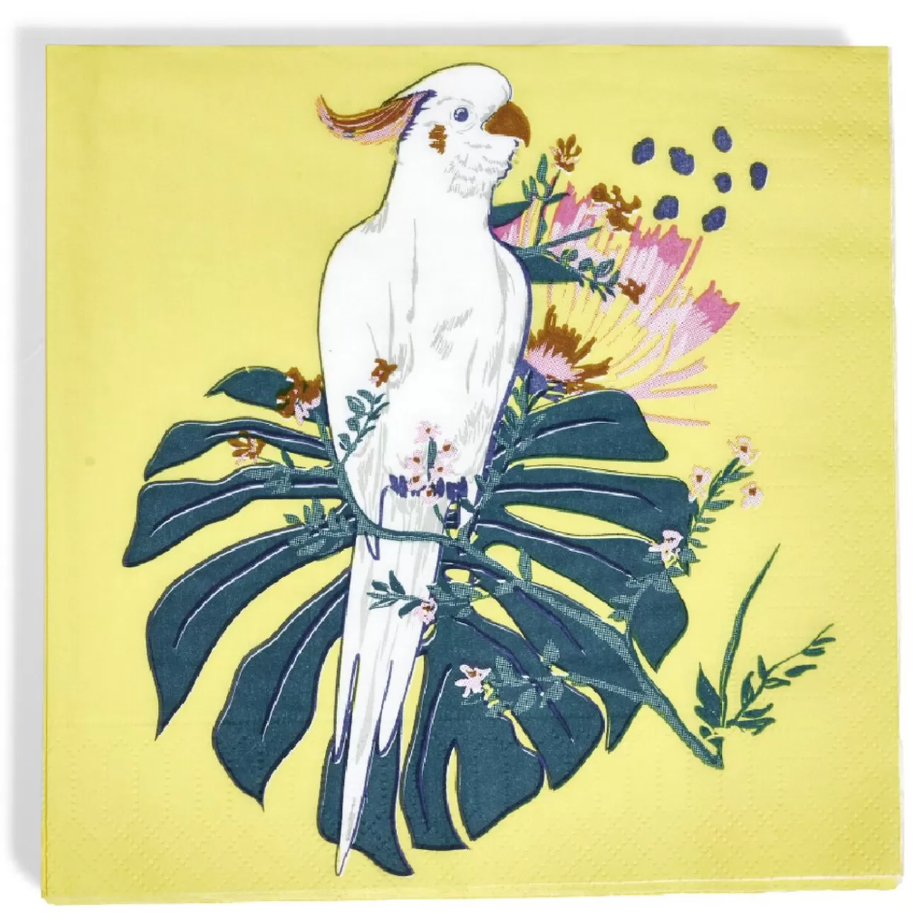 Gifi Serviette en papier motif oiseau tropical jaune vert x20 Flash Sale