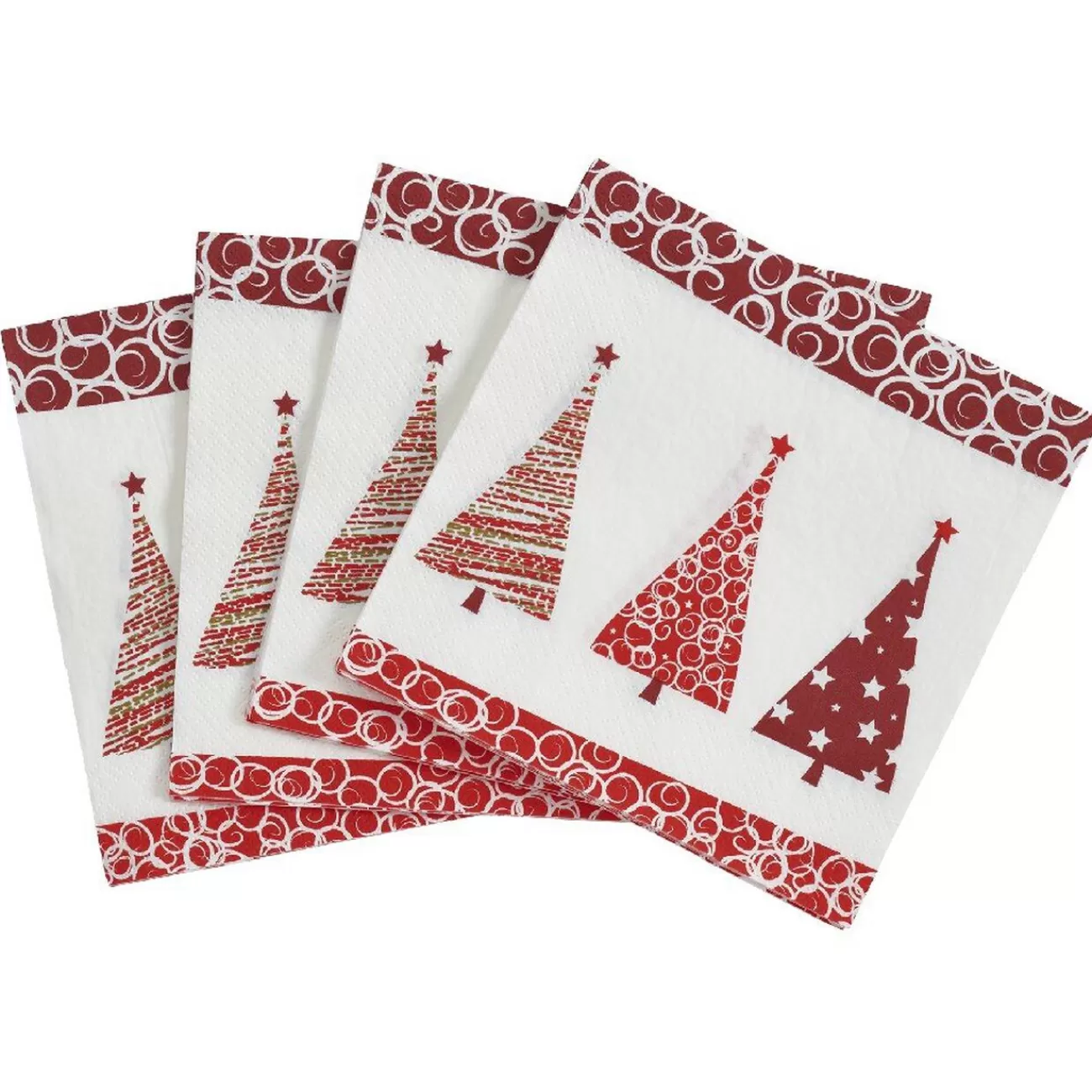 Gifi Serviette motif sapins blanche et rouge x20 Store