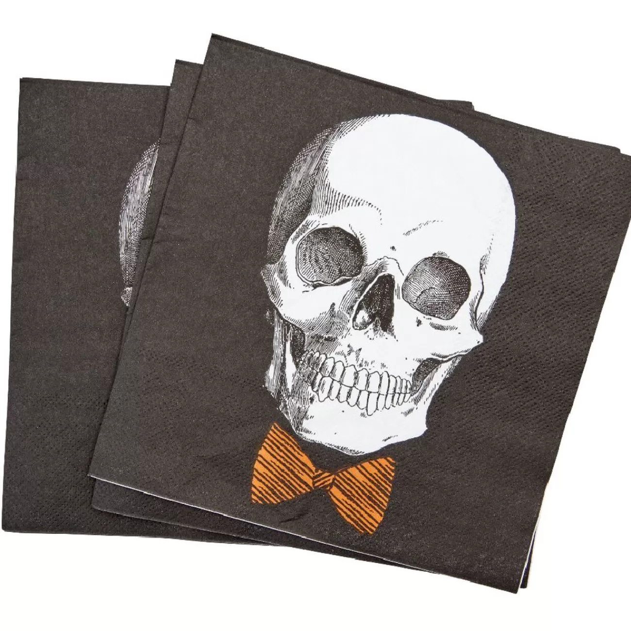 Gifi Serviette papier Halloween imprimé squelette gentleman noir blanc x20 New