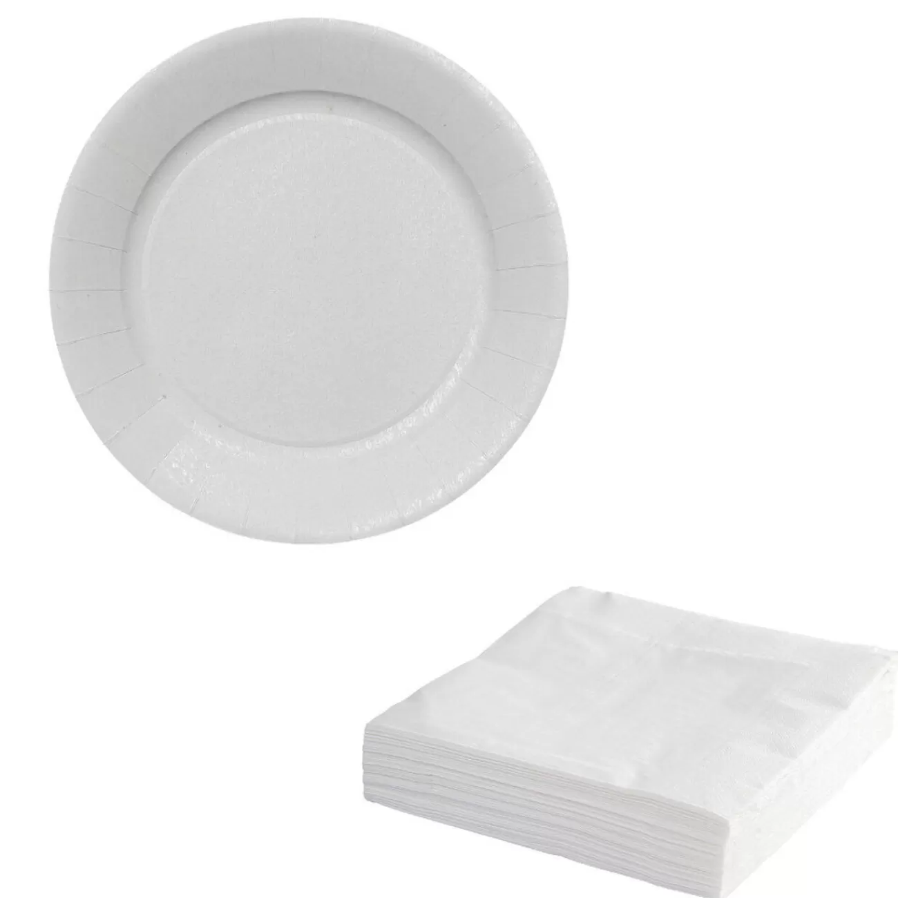 Gifi Set de 50 assiettes carton et 50 serviettes blanches Best Sale