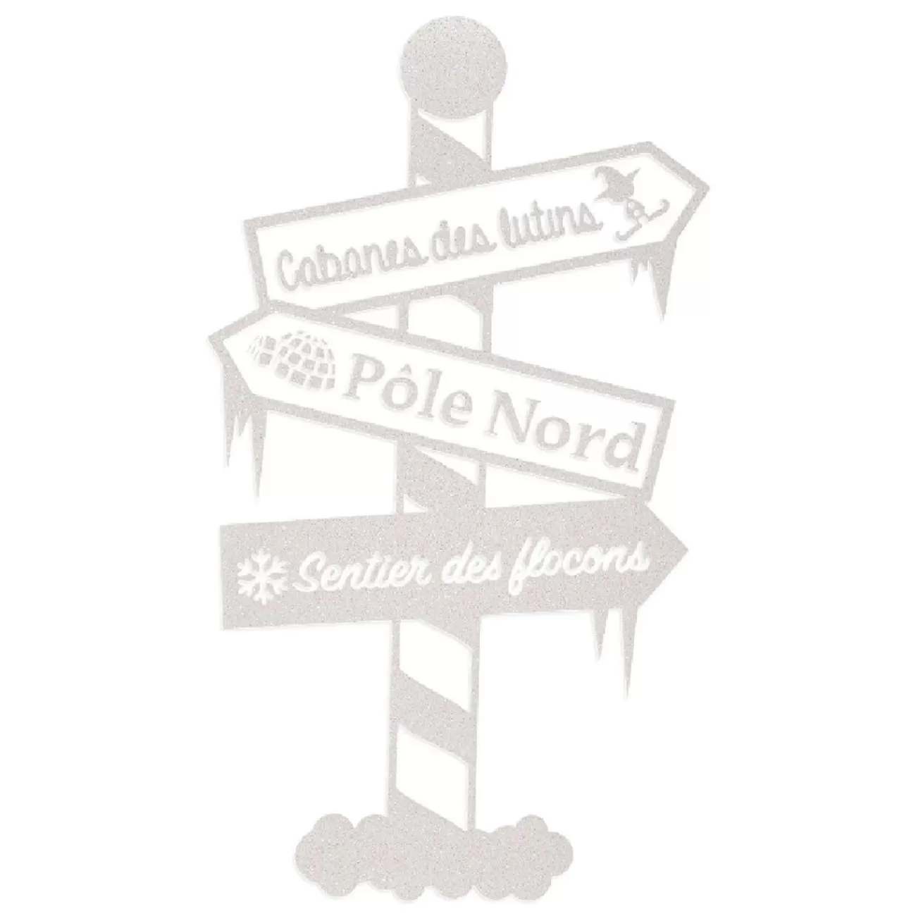 Gifi Sticker de fenêtre panneau de Noël blanc< Décoration De Fenêtre