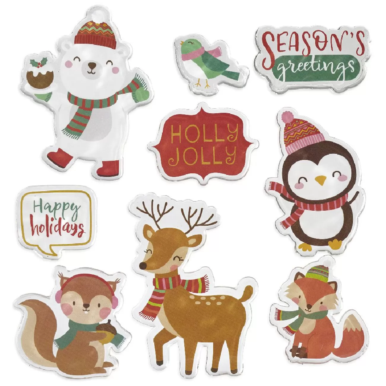 Gifi Sticker gel Noël Pingouin Renne Renard pour fenêtre< Décoration De Fenêtre