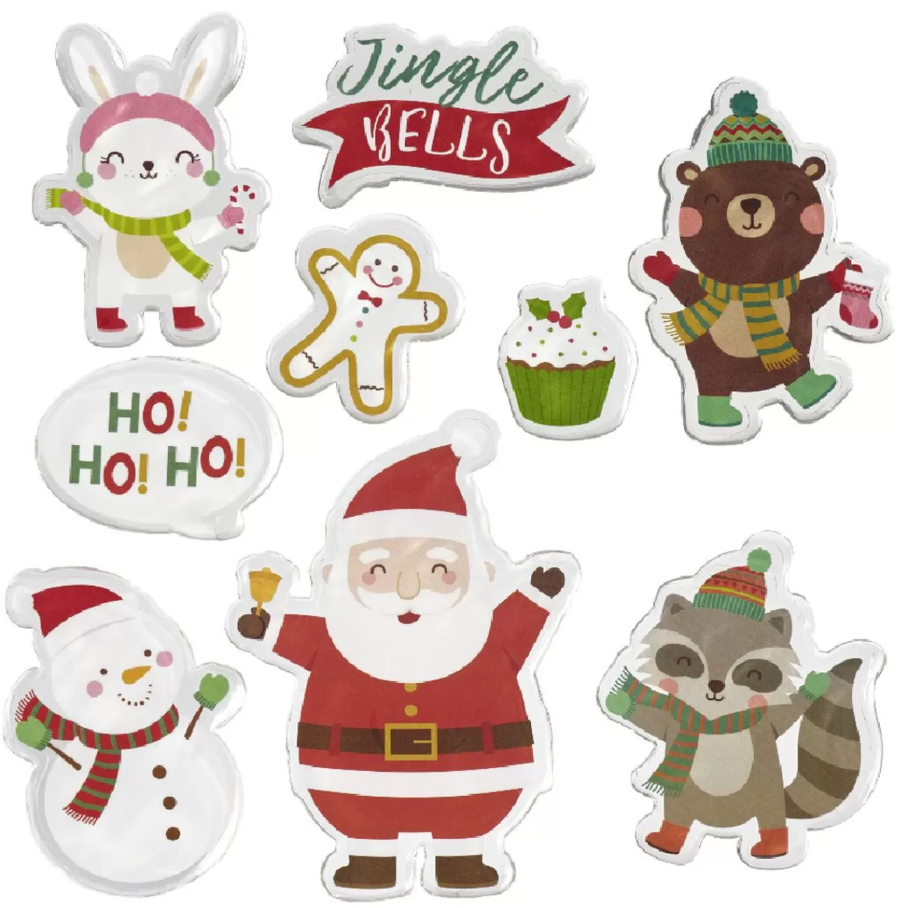 Gifi Sticker gel Père Noël Lapin Ourson pour fenêtre< Décoration De Fenêtre