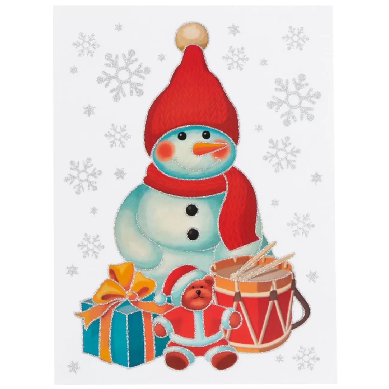 Gifi Sticker électrostatique de Noël bonhomme de neige< Décoration De Fenêtre