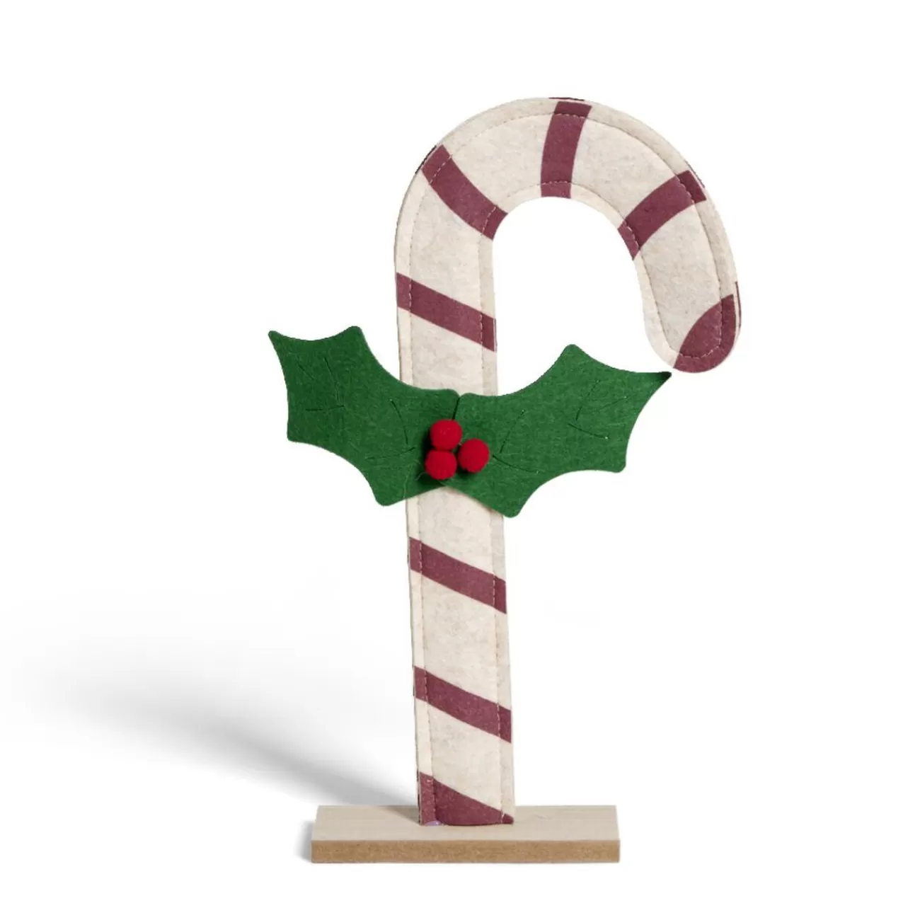 Gifi Sucre d'orge avec houx en feutrine à poser H30cm< Décoration Intérieure De Noël