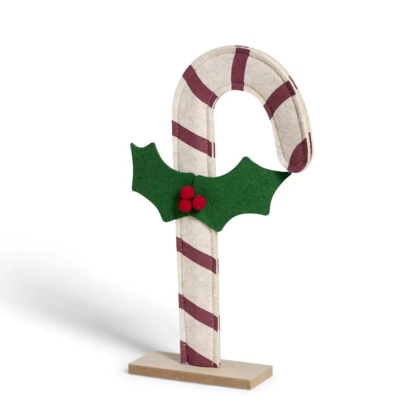 Gifi Sucre d'orge avec houx en feutrine à poser H30cm< Décoration Intérieure De Noël