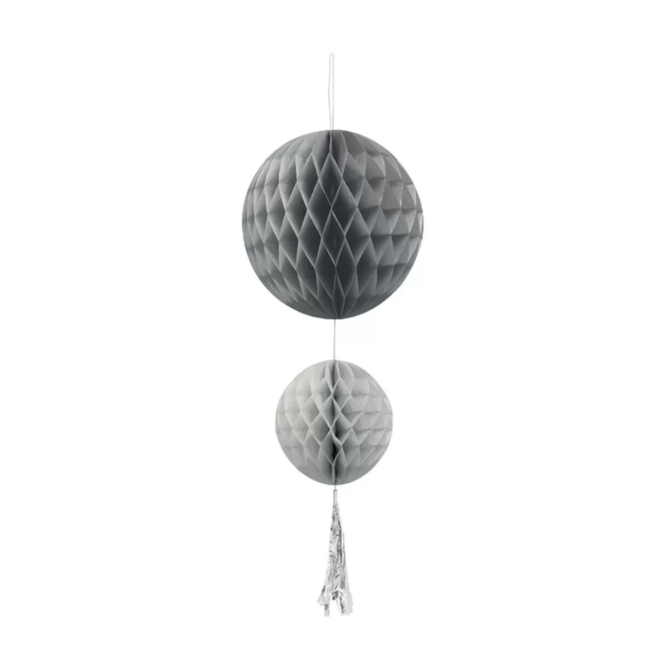 Gifi Suspension 2 boules avec pompon papier gris New