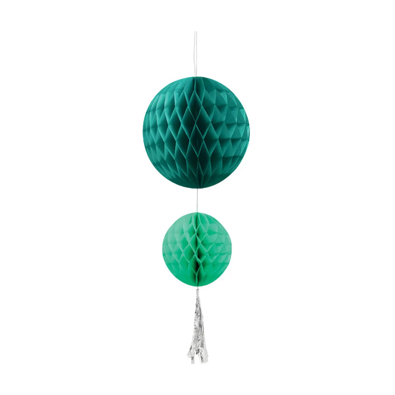 Gifi Suspension 2 boules avec pompon papier vert Best Sale