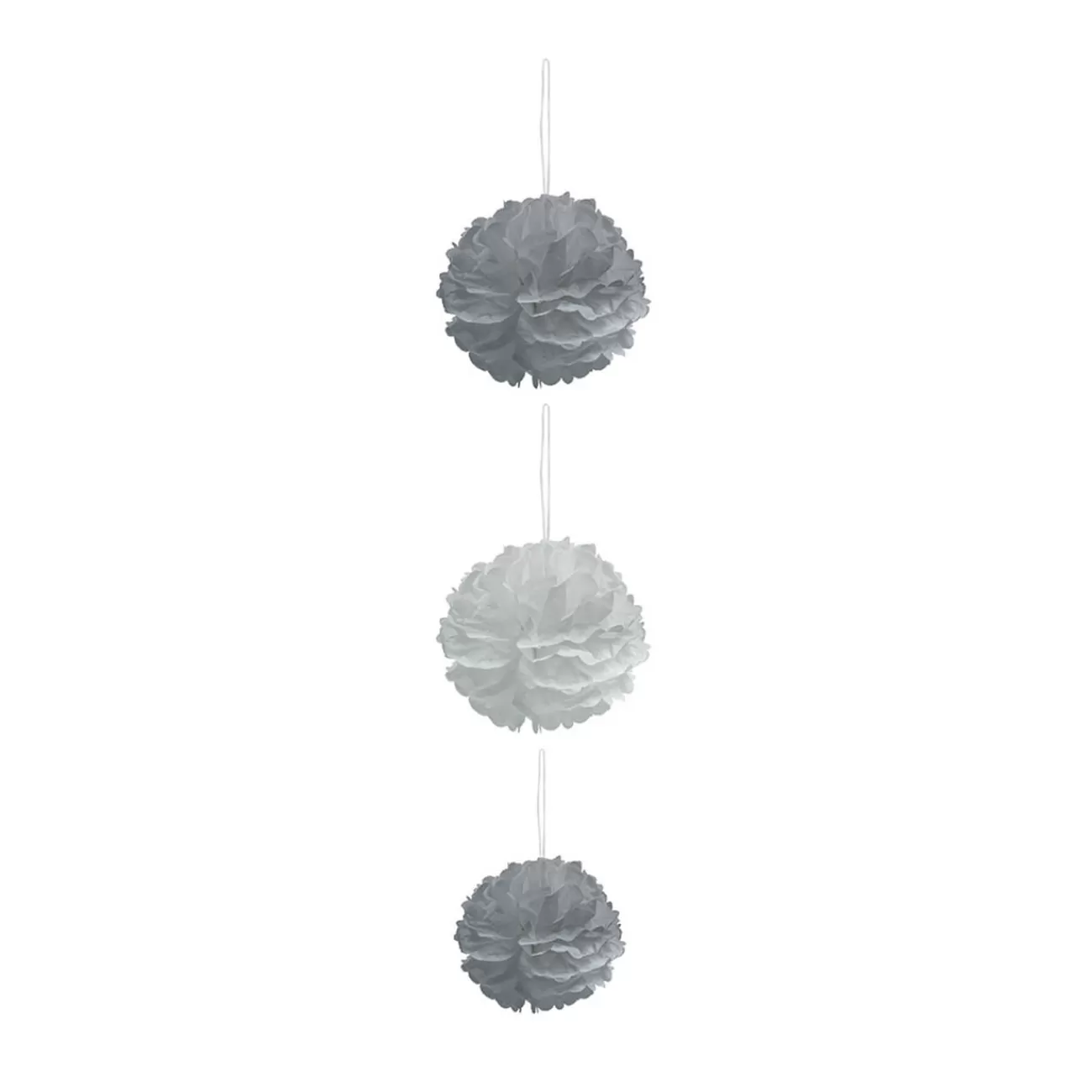 Gifi Suspension 3 boules chiffon en papier gris Discount