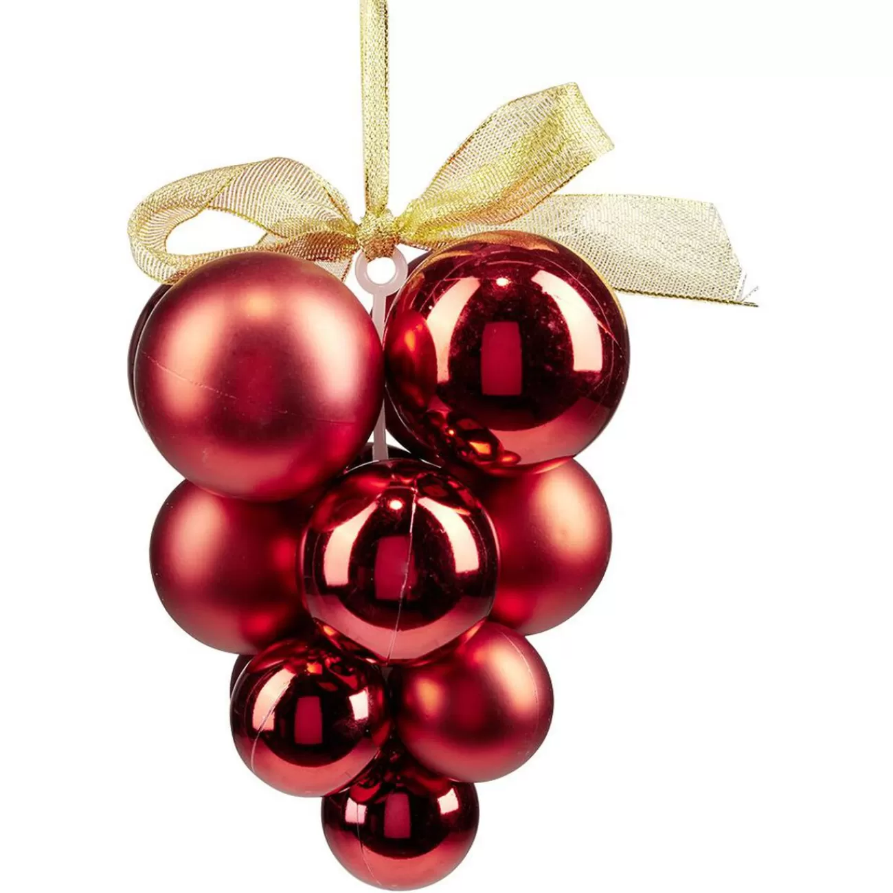 Gifi Suspension de Noël boule grappe rouge brillant Ø12/15xH20cm< Décoration Intérieure De Noël