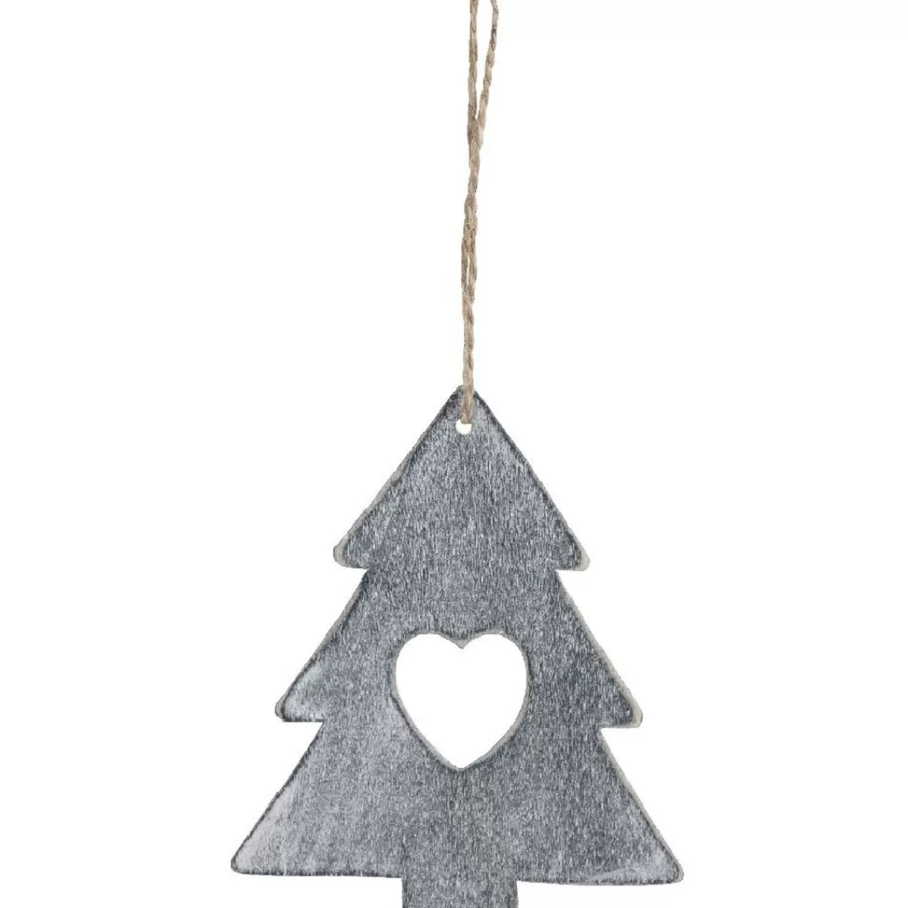 Gifi Suspension forme sapin ajouré coeur gris cérusé< Décoration Sapin