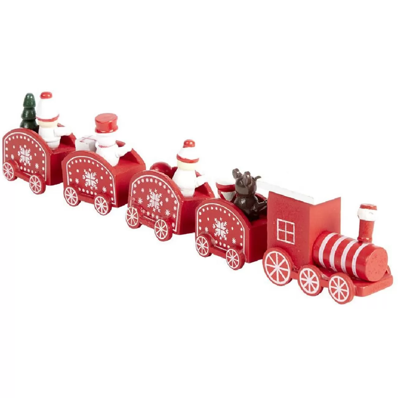 Gifi Train de Noël en bois rouge ou vert L24xH4,5cm< Décoration Intérieure De Noël