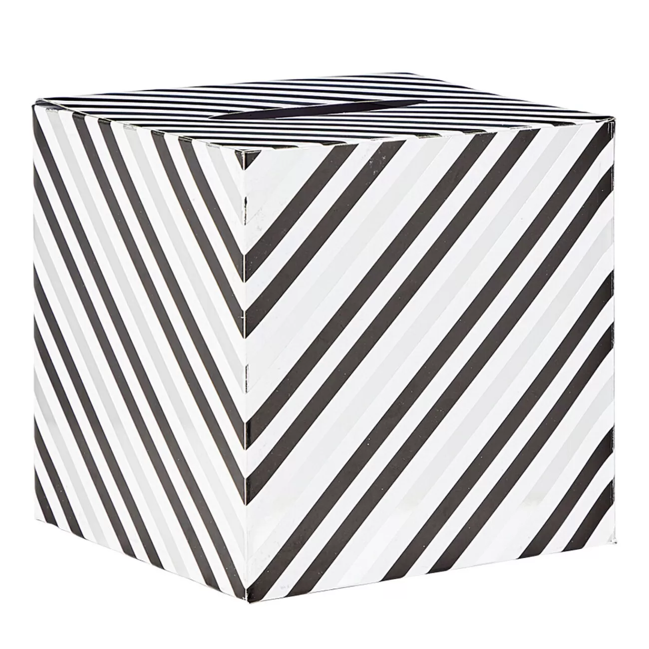 Gifi Urne d'anniversaire motif rayé noir et blanc en carton Clearance